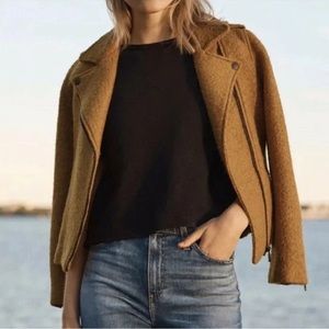 Anthropologie Cartonnier Wool Mustard Moto jacket size medium